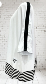Vincenzo Allocca oversized katoen A-lijn tuniek/aparte/stretch wit/zwart