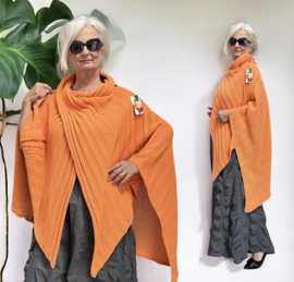 Italia Moda oversized gebreide top/poncho stretch/in meerdere kleuren