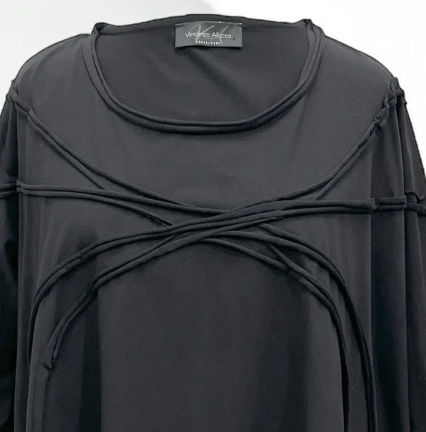 Vincenzo Allocca oversized viscose  A-lijn tuniek apart zwart