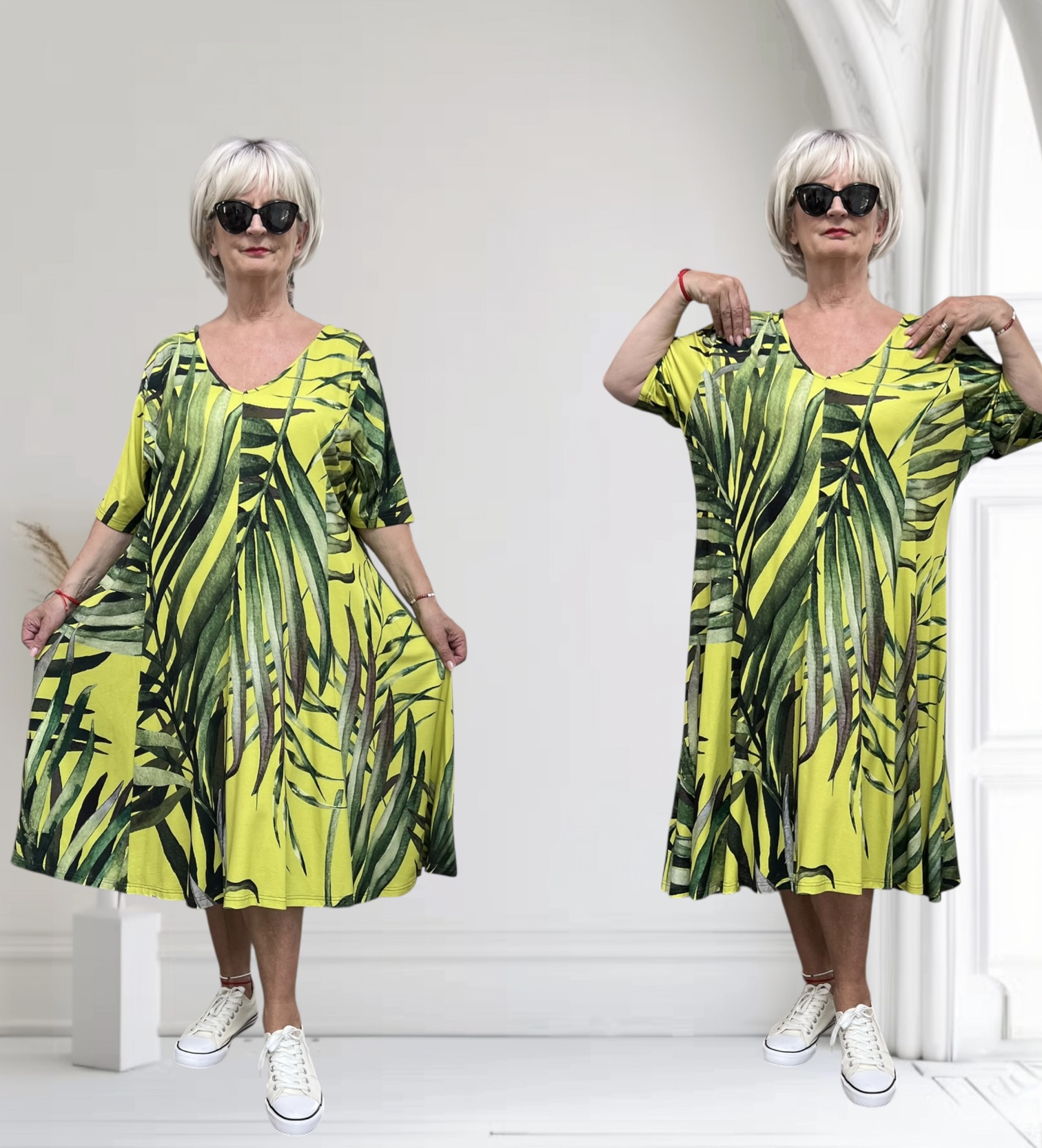 Ophilia viscose A-lijn jurk  stretch