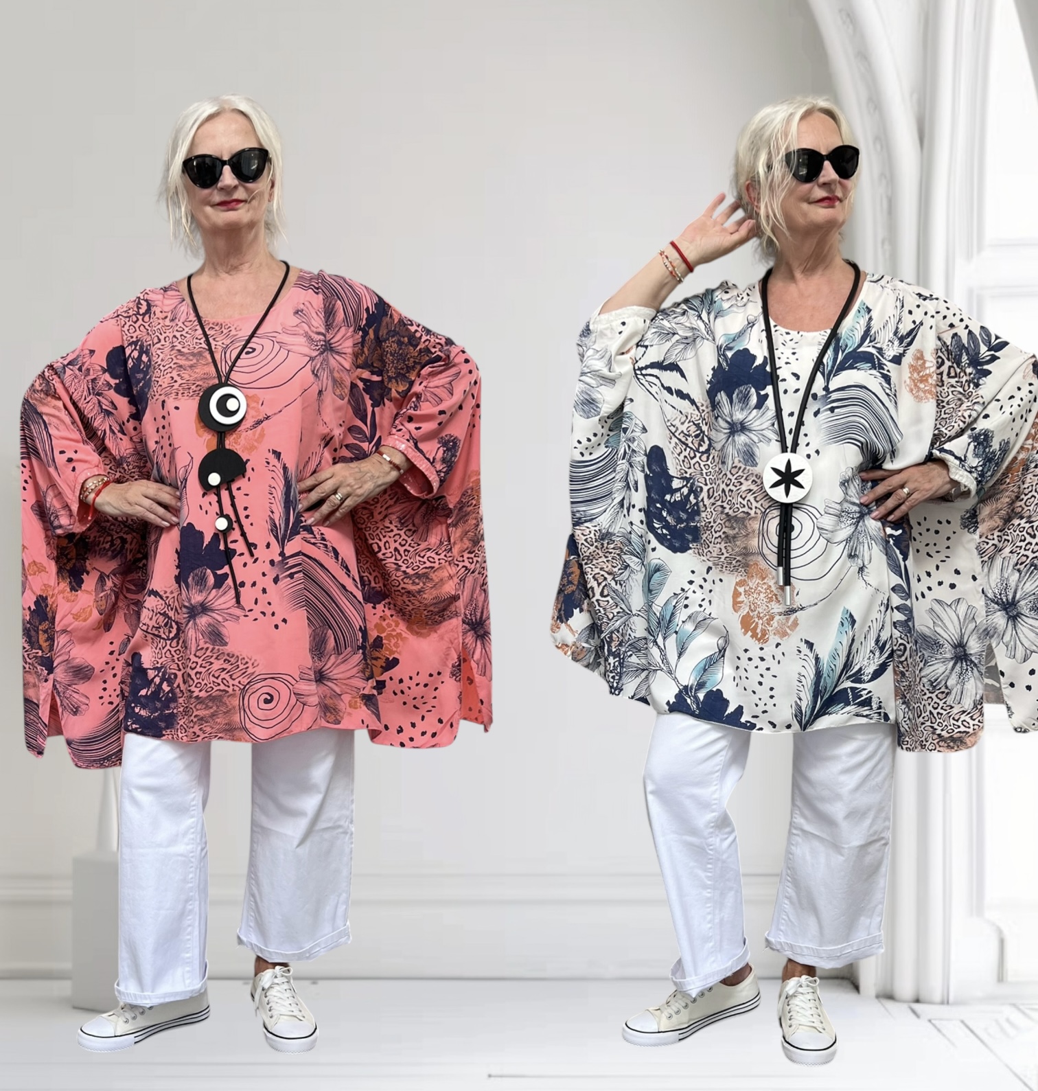 SEVENstyle viscose tuniek/poncho/niet doorschijnend/in meerdere kleuren