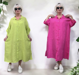 Sissy ITALY  oversized linnen A-lijn blazer/hemd/jurk met zakken /in meerdere kleuren