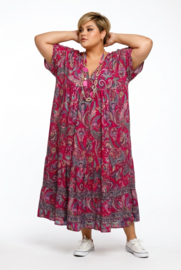 UNIDIVA viscose/zijde  A-lijn zomer jurk apart