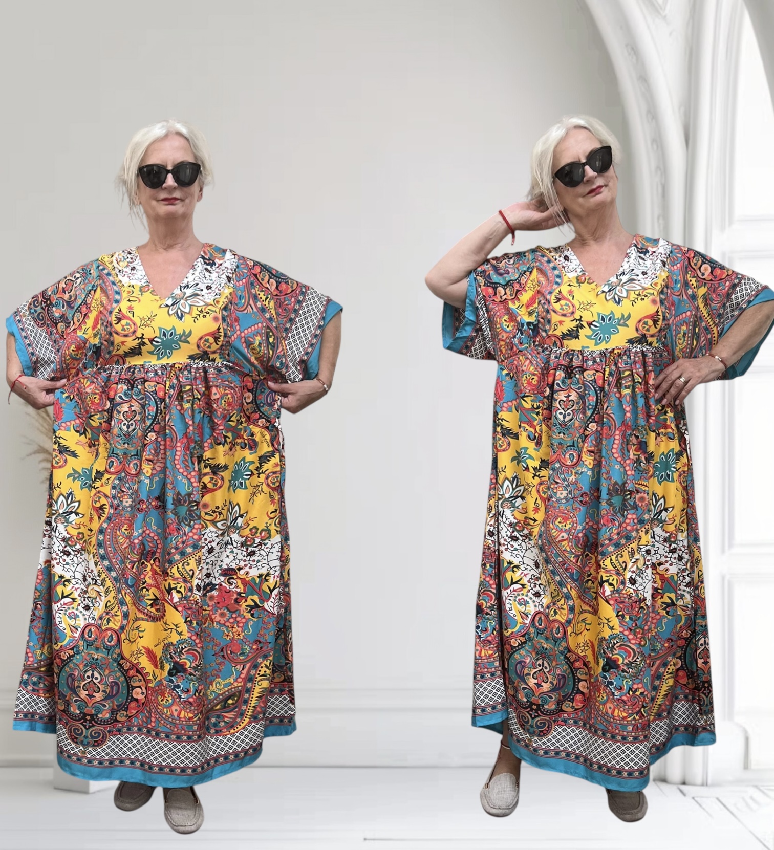 ITALIA oversized viscose/zijde A-lijn zomer jurk/in meerdere kleuren