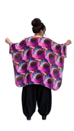 ITALIA MODA oversized chiffon tuniek/ poncho/gevoerd