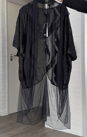 BLACK H-4 oversized chique vest/tuniek apart zwart