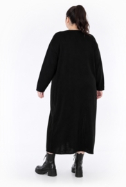AKH oversized gebreide  tuniek/jurk  apart stretch zwart/wit