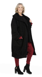AKH oversized viscose warme bouclé vest/blazer stretch/met fijne glitters