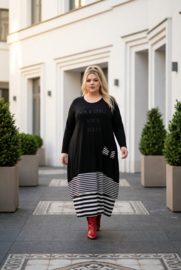 Vincenzo Allocca oversized katoen A-lijn jurk/aparte/stretch/zwart/wit