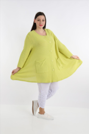 AKH gebreide oversized A-lijn katoen vest/blazer apart stretch