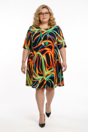 New Jersey viscose A-lijn jurk stretch