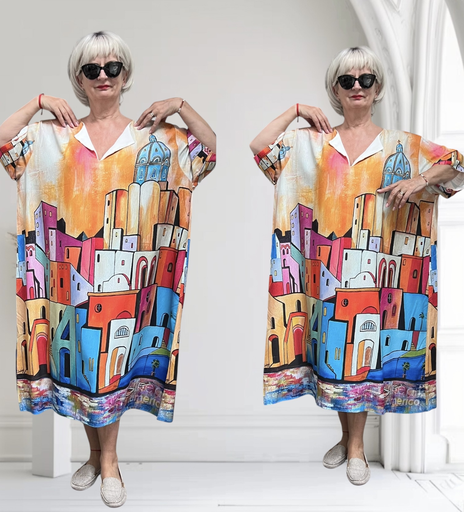 ITALIA MODA oversized visccose zomer jurk apart