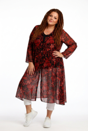 AKH oversized A-lijn chiffon tuniek/hemd/jurk met ritssluiting