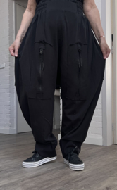 Vincenzo Allocca katoen harem broek/rok apart stretch zwart