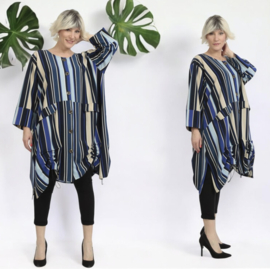 AKH oversized viscose A-lijn blazer/vest/tuniek met  zakken apart