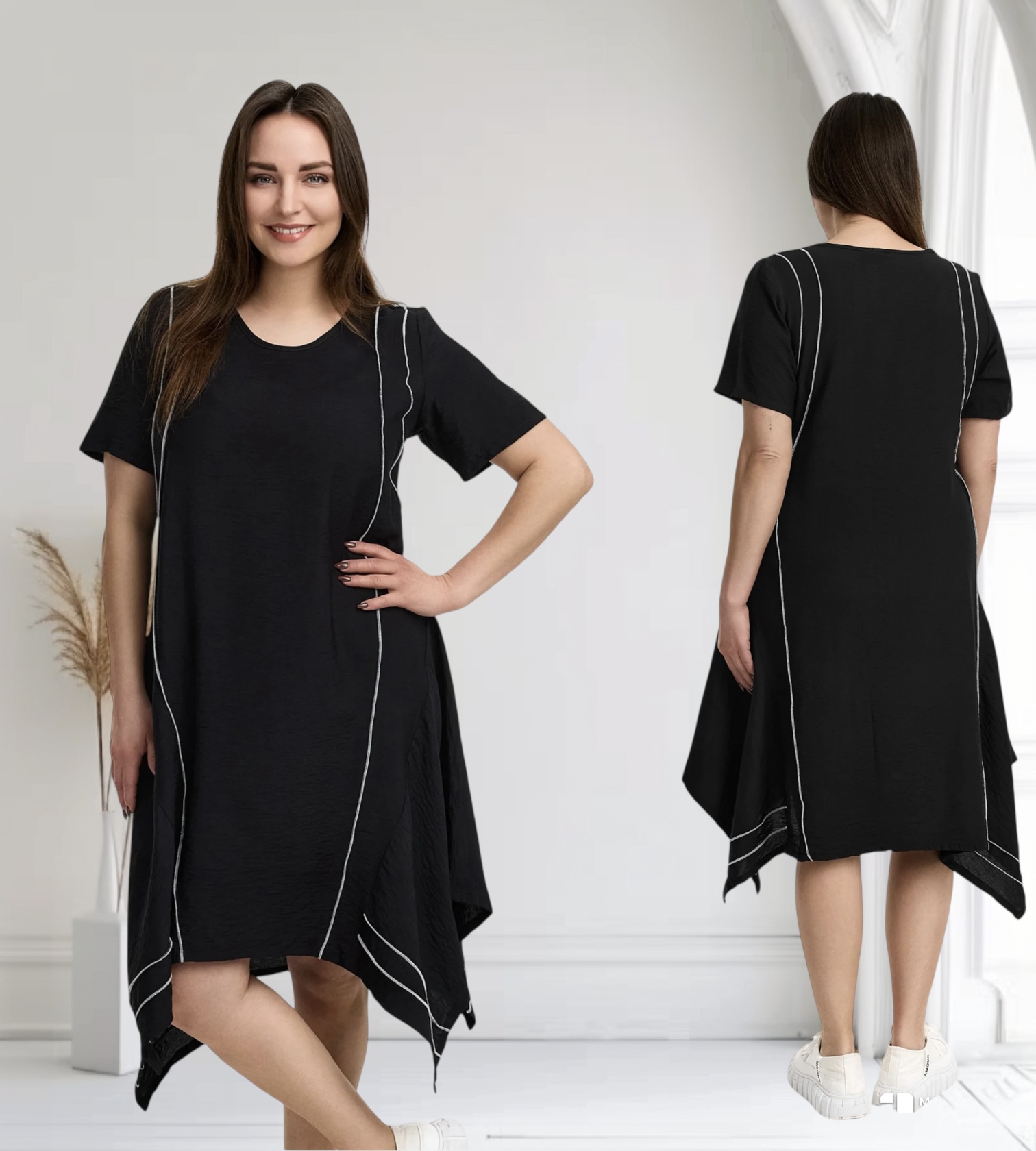 KEKOO design viscose A-lijn jurk