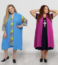 Sissi oversized viscose mouwloze vest stretch /in meerdere kleuren