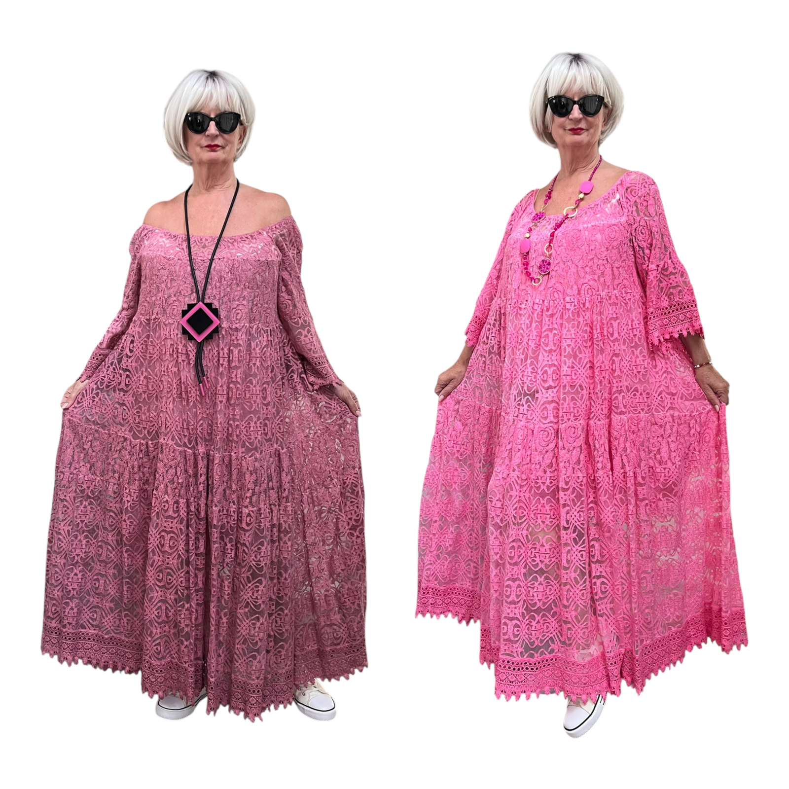 ITALIA  MODA kanten BOHO A-lijn jurk/gevoerd/apart/ in meerdere kleuren