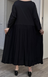 Vincenzo Allocca oversized katoen A-lijn jurk apart zwart/stretch