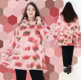 AKH oversized acryl  A-lijn top/tuniek met col/ stretch