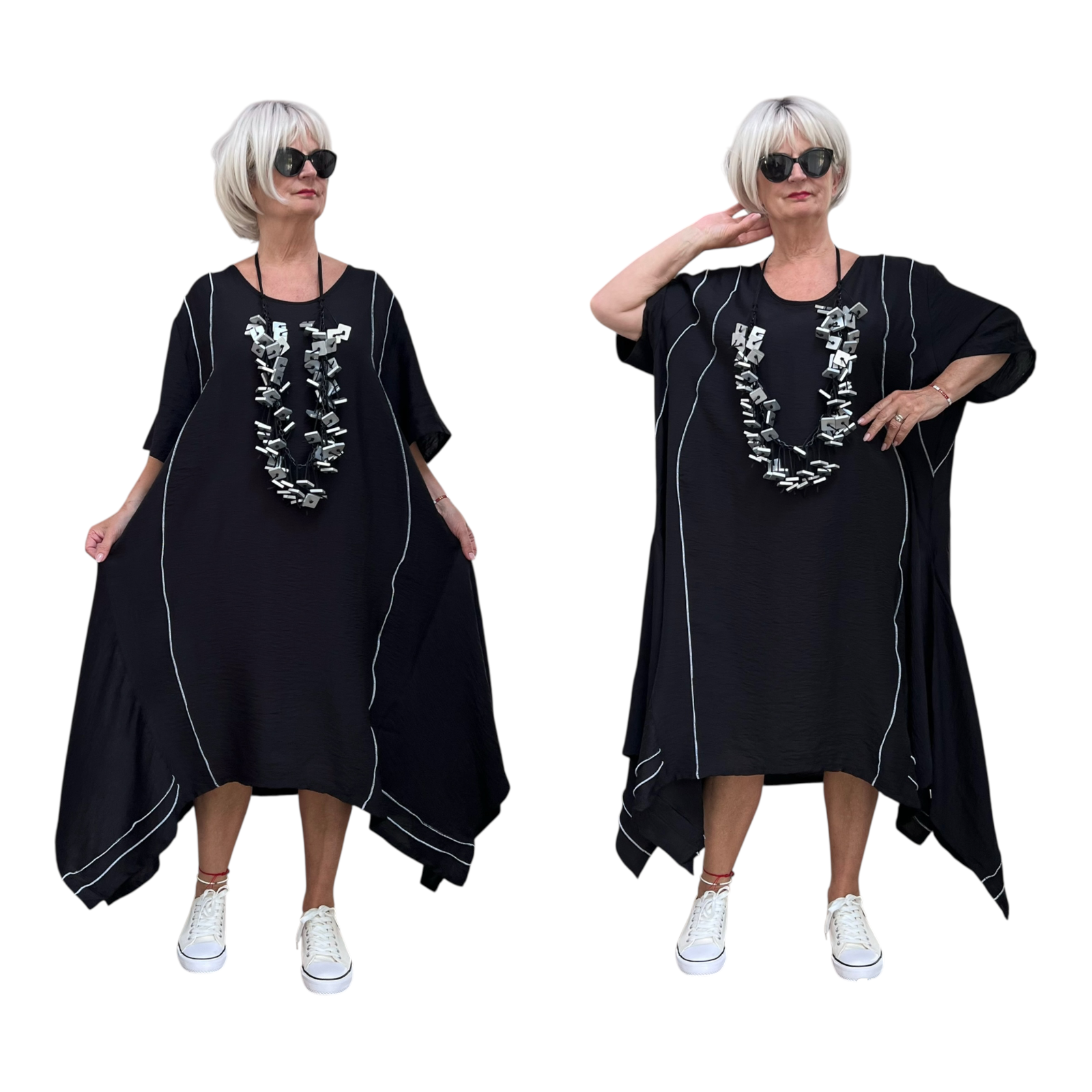 KEKOO design viscose A-lijn jurk