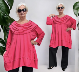 Vincenzo Allocca oversized de modieuze kleuring katoen A-lijn tuniek met aparte kraag stretch