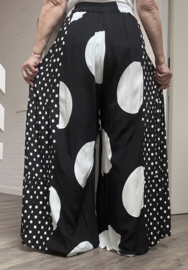Jean Marc Philippe viscose wijde broek zwart/wit