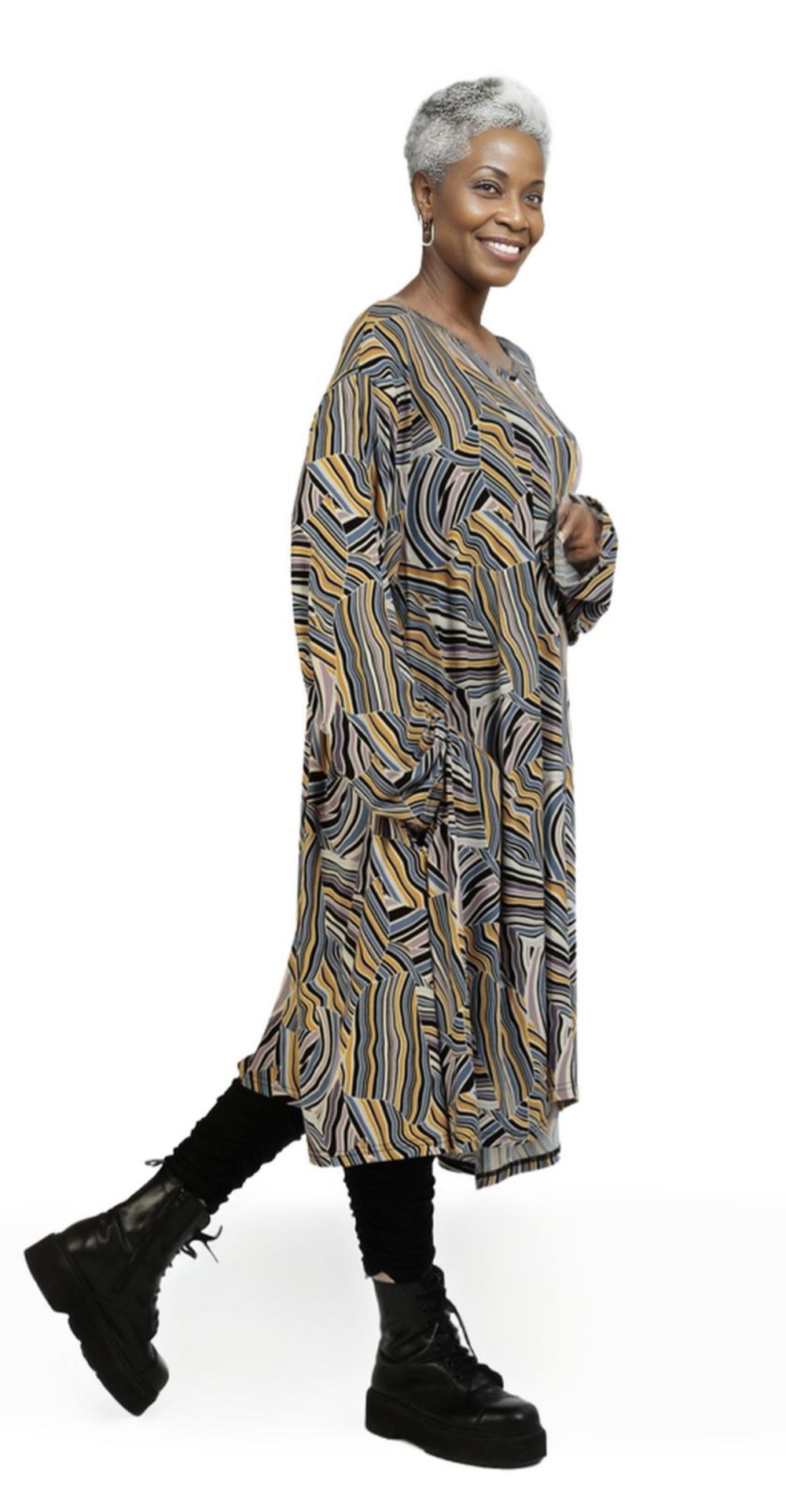 AKH oversized viscose tricot A-lijn tuniek  apart stretch
