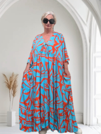 Vincenzo Allocca oversized viscose  BOHO A-lijn jurk apart