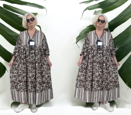 Mila Ragazza oversized A-lijn linnen boho jurk  apart (extra groot)