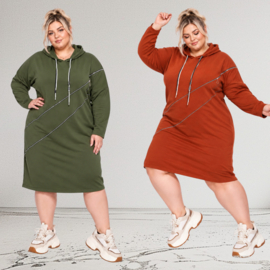 Italia Moda katoen jurk/tuniek met ritsen/ stretch /in meerdere kleuren