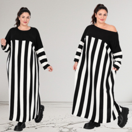 AKH oversized gebreide boucle tuniek/jurk  apart stretch