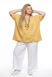 KEKOO design oversized katoen/linnen  mousseline top
