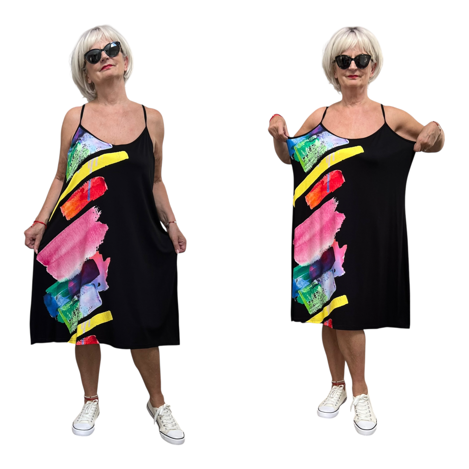 Ophilia viscose A-lijn jurk/tuniek  stretch