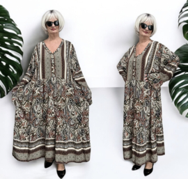Sissi BOHO oversized A-lijn viscose jurk apart