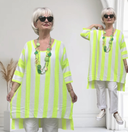 AKH oversized katoen/acryl gebreide tuniek/top  apart stretch