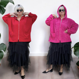 ITALIA MODA oversized viscose vest met ritssluiting stretch/in meerdere kleuren