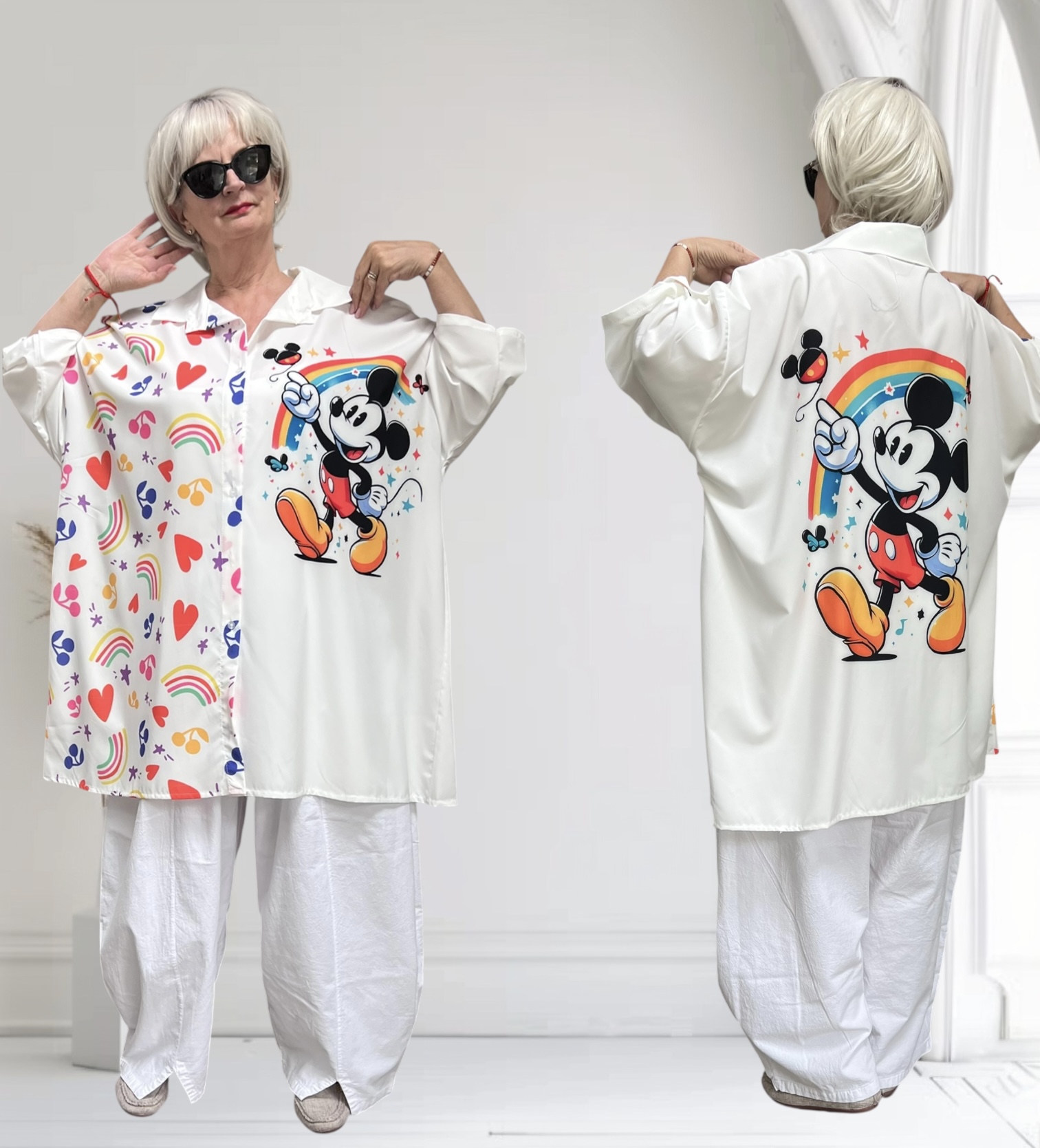ITALIA oversized viscose blouse/hemd
