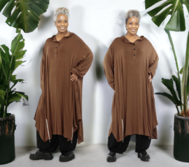 AKH oversized viscose A-lijn tuniek  met zakken apart stretch