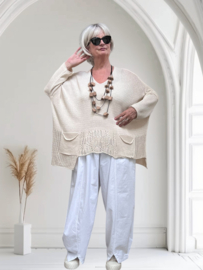 Moonshine oversized katoen  gebreide top stretch/in meerdere kleuren