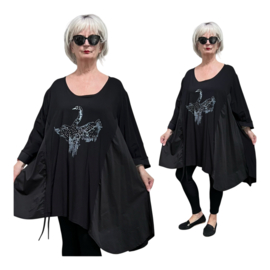 Vincenzo Allocca oversized katoen A-lijn tuniek/stretch/zwart