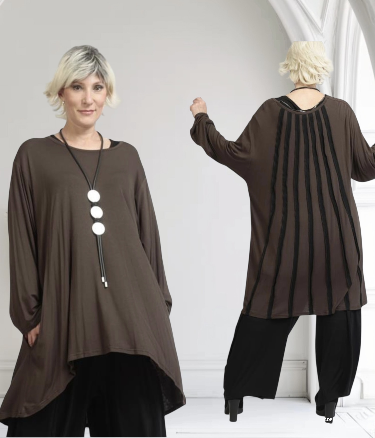 AKH oversized viscose tricot  A-lijn tuniek apart stretch