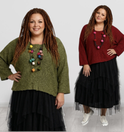 MB katoen/acryl oversized zacht  gebreide top stretch /in meerdere kleuren