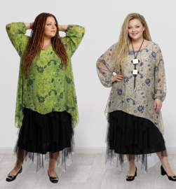 Moonshine viscose/zijde A-lijn tuniek gevoerd / in meerdere kleuren