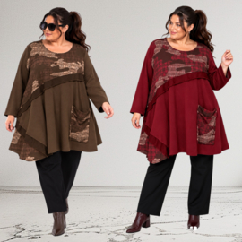 New Collection katoen A-lijn  tuniek stretch  /in meerdere kleuren