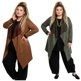 ITALIA MODA  oversized eco-suède vest  stretch/in meerdere kleuren