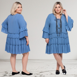 ITALIA Moda oversized viscose A-lijn jurk/tuniek stretch /in meerdere kleuren
