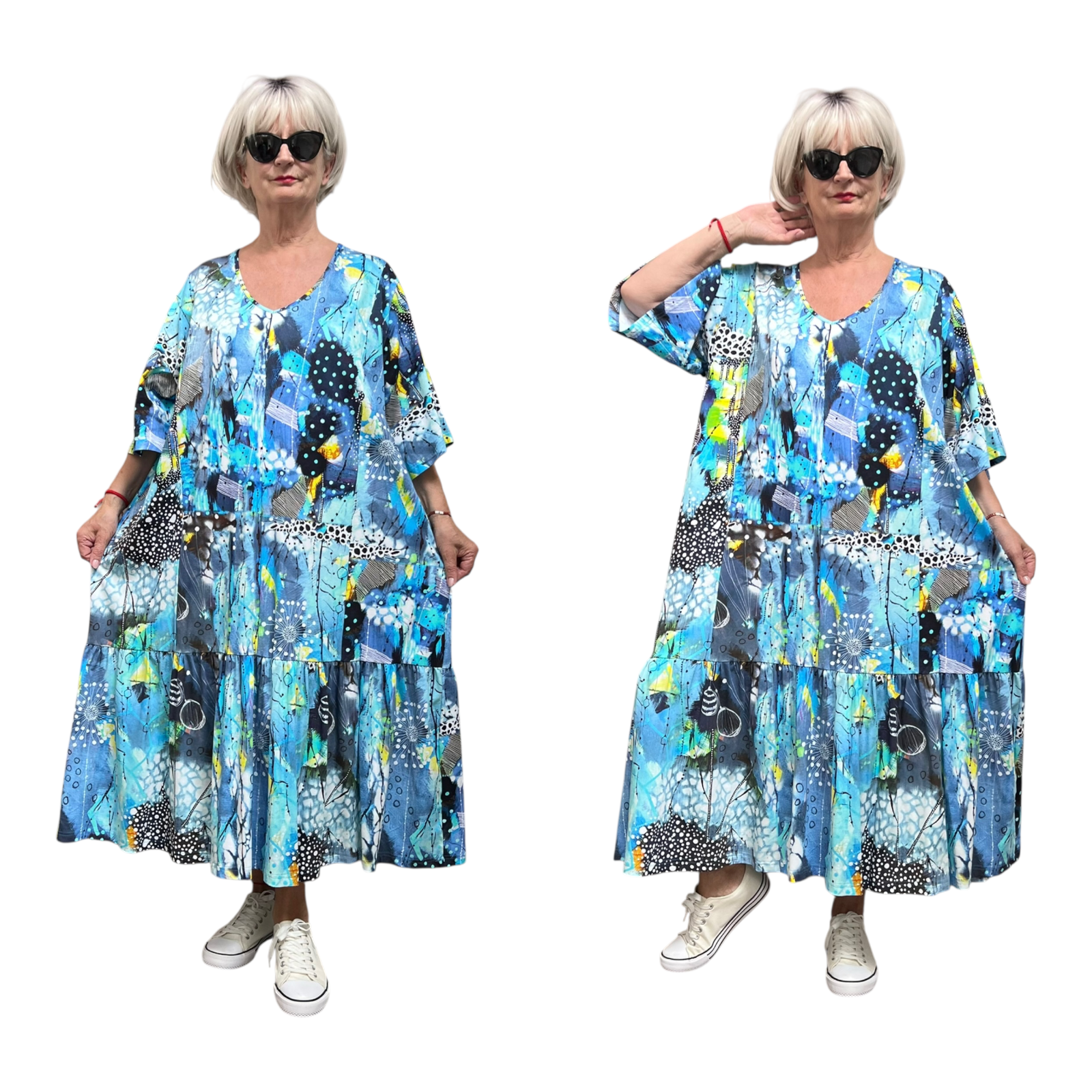 Ophilia viscose A-lijn jurk  stretch