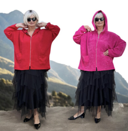ITALIA MODA oversized viscose vest met ritssluiting stretch/in meerdere kleuren