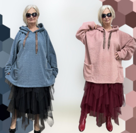 Sissy ITALIA oversized fleece tuniek/ stretch/in meerdere kleuren